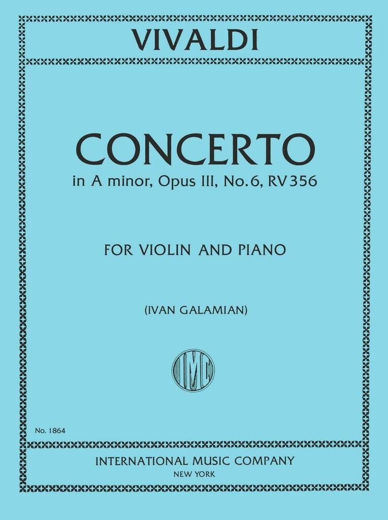 Concerto Op. 3 N. 6 La M. (Galamian)